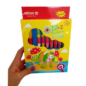 مداد شمعی آریا 2+12 رنگ