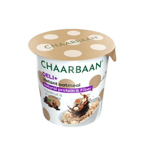 پروتئین و فیبر طبیعی فندق و شکلات فوری و لیوانی چاربان